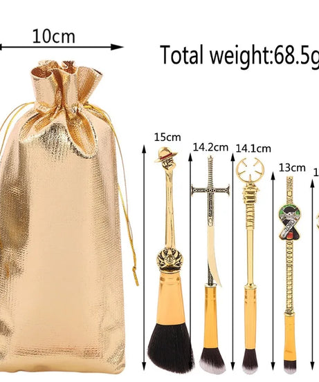 Hot Sales 5pcs Anime ONE PIECE Makeup Brushes Set Cosplay Luffy Blush Nose Eye Shadow Eyebrow Brush Figures Zoro Ghost Cosmetic