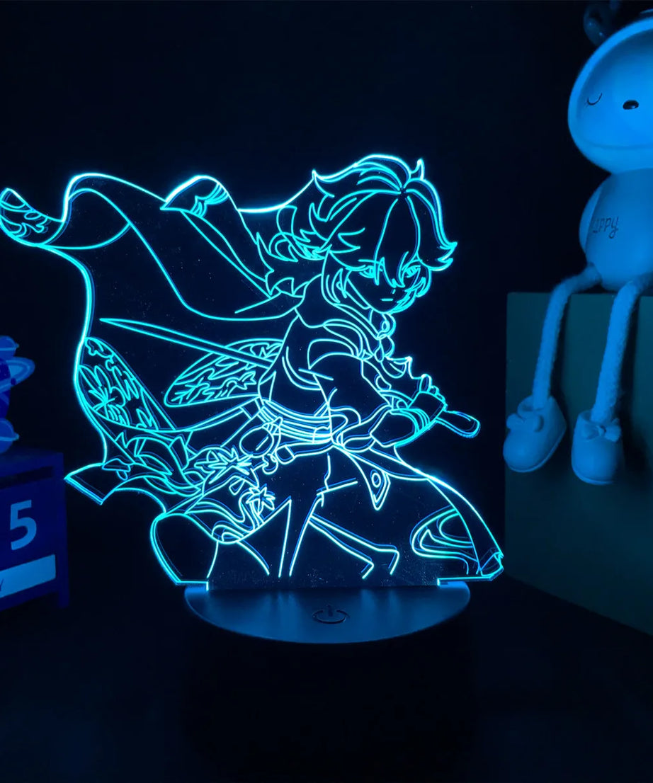 Newly Genshin Impact Night Light Yae Miko Game Figures Acrylic Stand Model 3D Table Lamp Kids Git Acrylic Bedside lamp