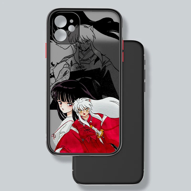 Inuyasha Anime Movie Comic Frosted Translucent For Apple iPhone 16 15 14 13 12 11 XS XR X Pro Max Plus Mini Cover Phone Case
