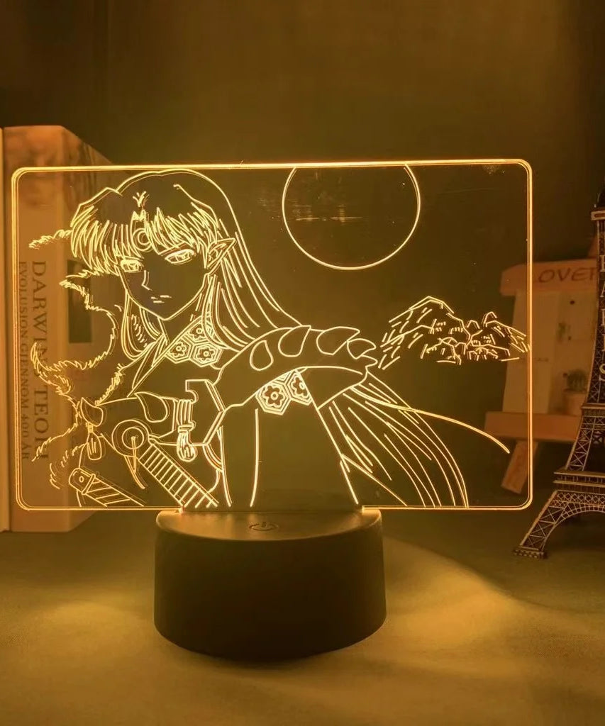 3D Led Nightlight Anime Inuyasha for Child Bedroom Decor Lighting Birthday Gift
