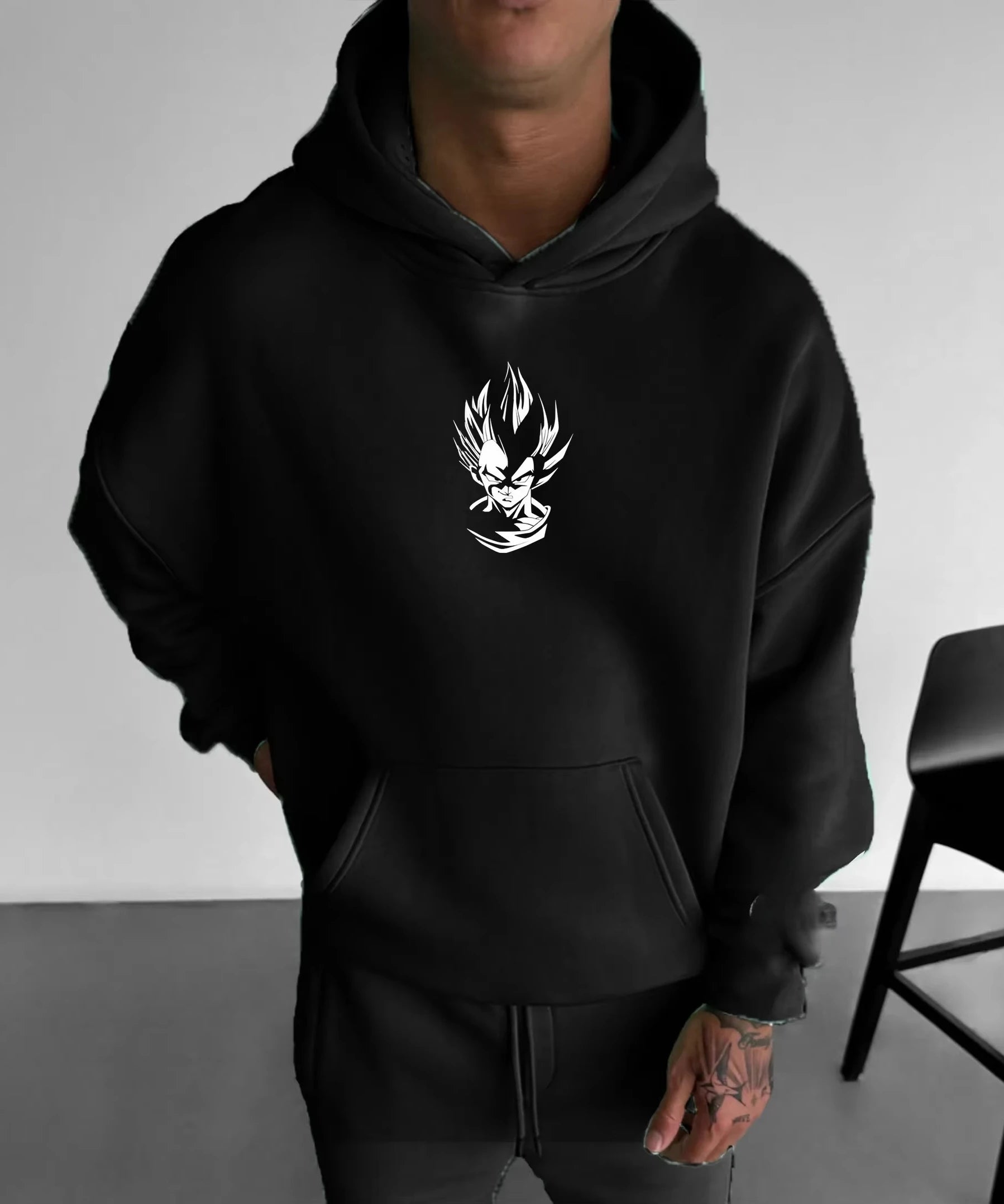 Oversized Men's Hoodie Anime Dragon Ball Sanyan Y2k Clothes Sweatshirt Autumn Winter Sweater Loose Cotton Women Long Sleeve Tops