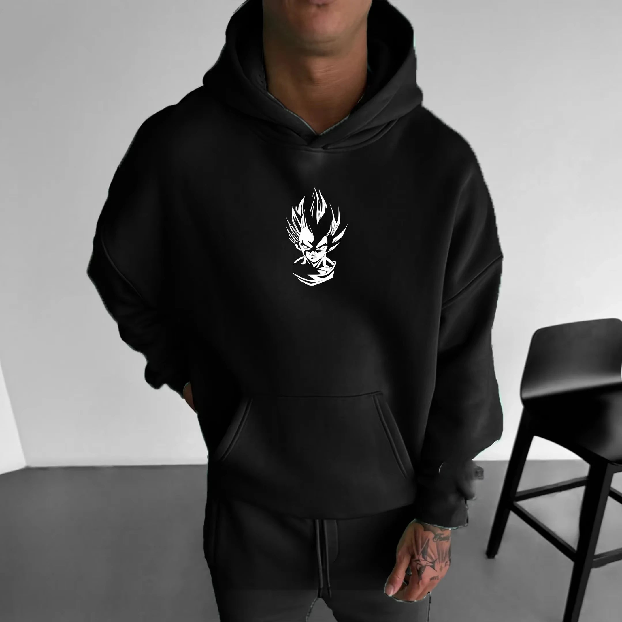 Oversized Men's Hoodie Anime Dragon Ball Sanyan Y2k Clothes Sweatshirt Autumn Winter Sweater Loose Cotton Women Long Sleeve Tops