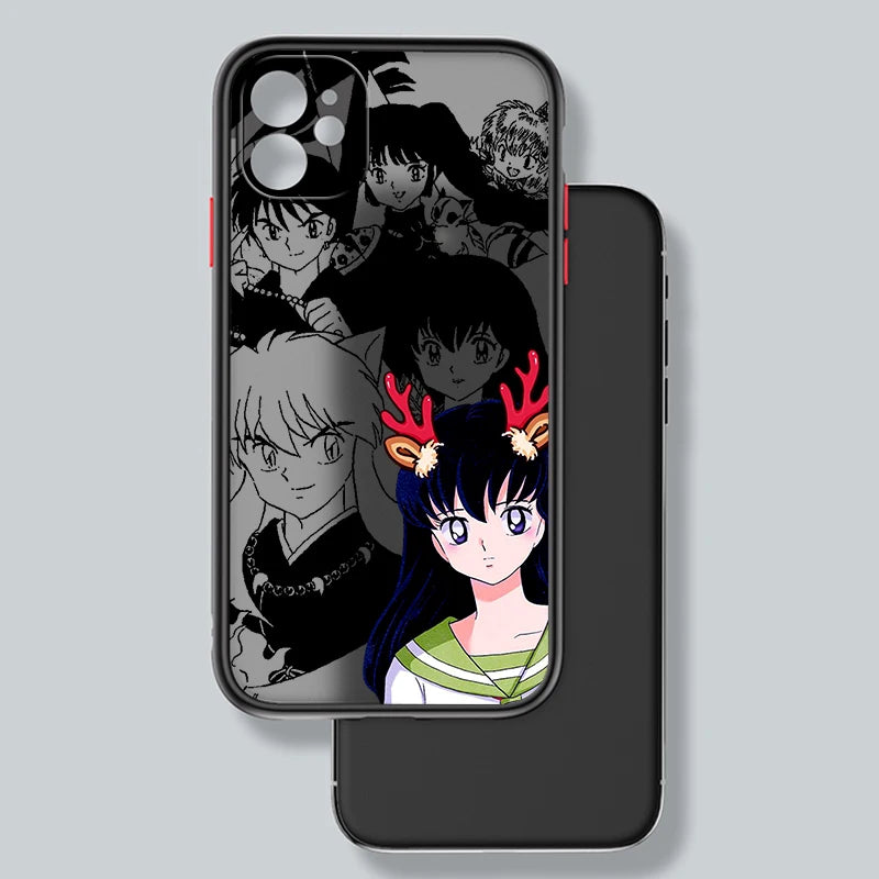 Inuyasha Anime Movie Comic Frosted Translucent For Apple iPhone 16 15 14 13 12 11 XS XR X Pro Max Plus Mini Cover Phone Case
