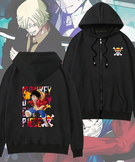 One Piece Zip-Up Hoodie – Unisex Anime Sweatshirt