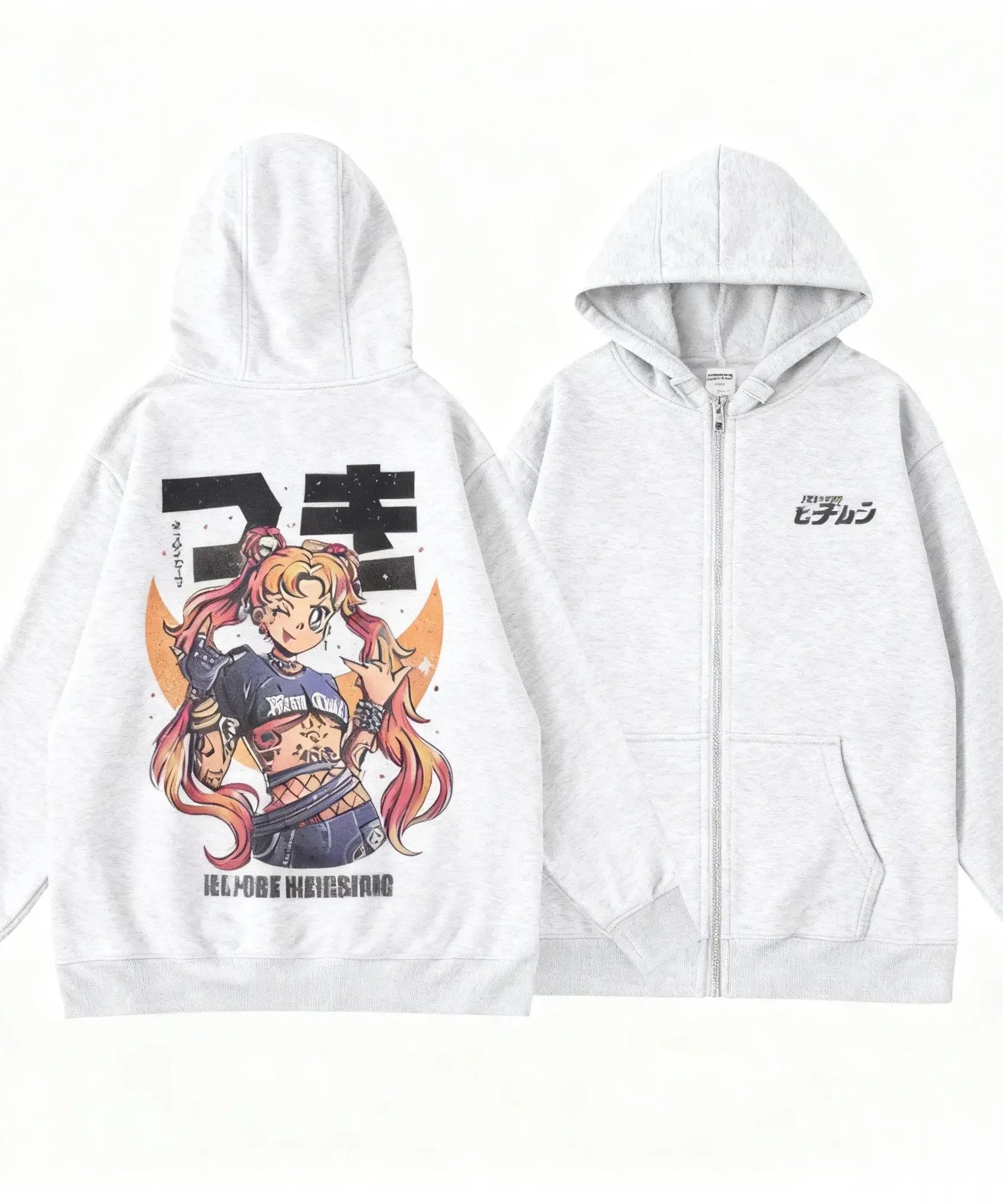New Unisex Sailor Moon Anime Hoodie Men Women Zip Up Jacket Graphic Print Streetwear Sweatshirt Oversized Casual Autumn Tops