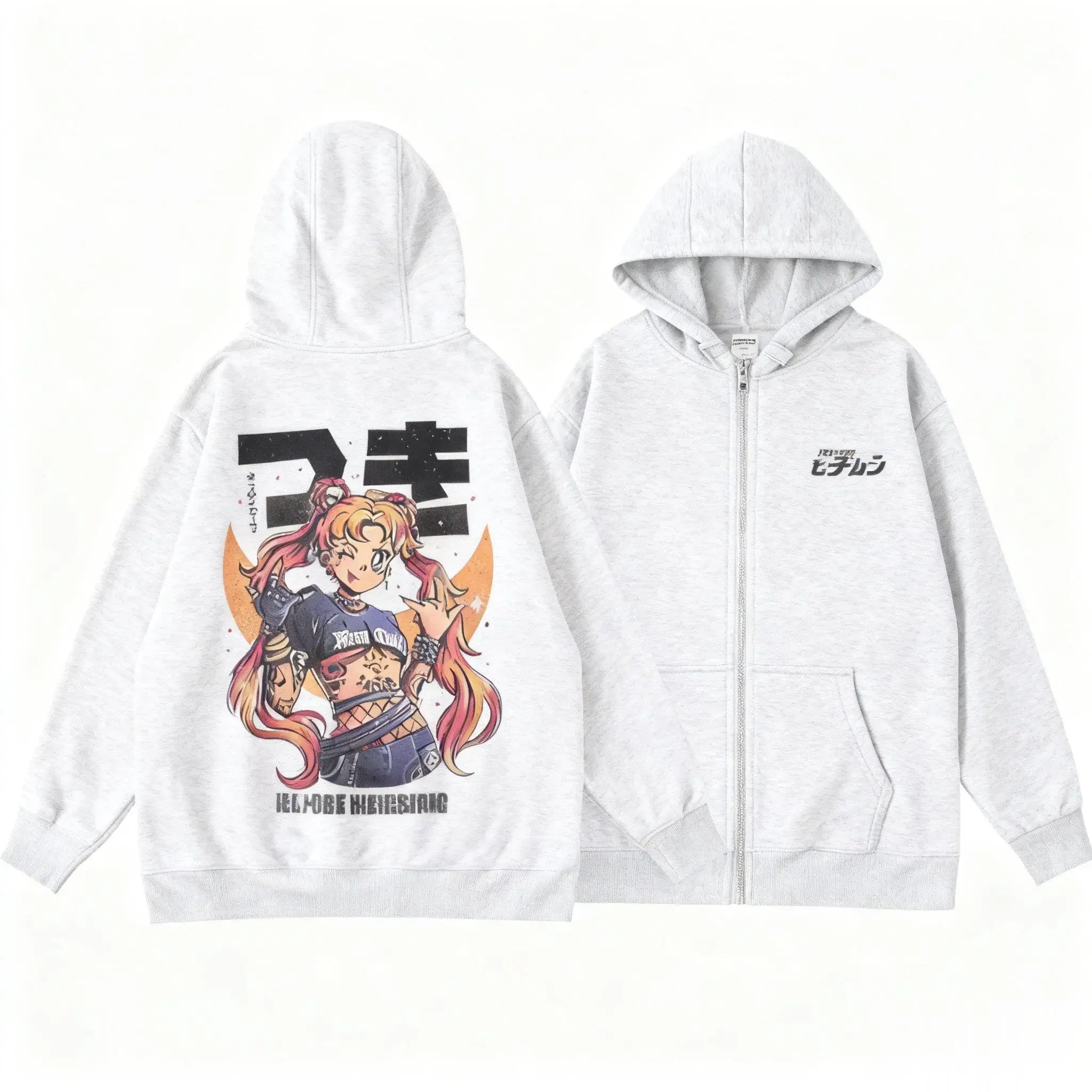 New Unisex Sailor Moon Anime Hoodie Men Women Zip Up Jacket Graphic Print Streetwear Sweatshirt Oversized Casual Autumn Tops