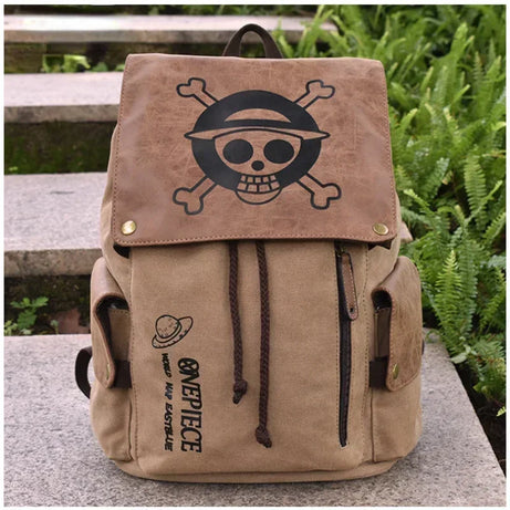 The New One Piece Naruto Anime Peripheral Backpack Shoulder Bag Primary and Secondary School Students Canvas School Bag Gifts