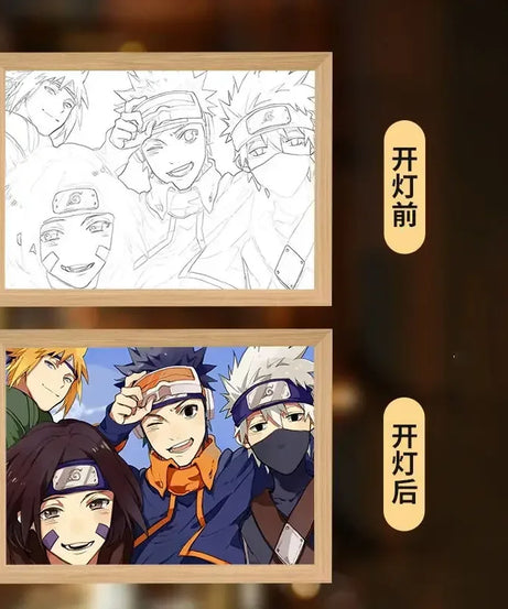 Naruto LED Night Light – Kakashi, Sasuke & Madara Anime Bedroom Lamp Gift