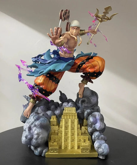 One Piece Jt Enel 28cm Figure Thunder God GK PVC Full Spray Paint Exquisite Statue Anime Model Toy Desktop Deco Collectible Gift