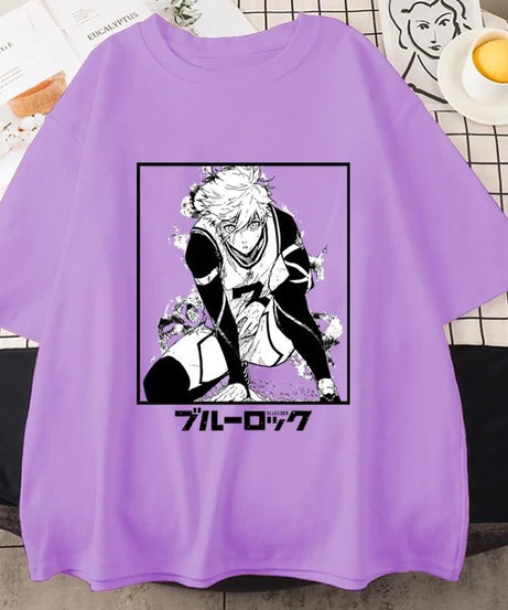 Anime Blue Lock T Shirt Seishiro Nagi Graphic Print Short Sleeve Unisex Streetwear Casual Personality Anime Harajuku Tees Tops