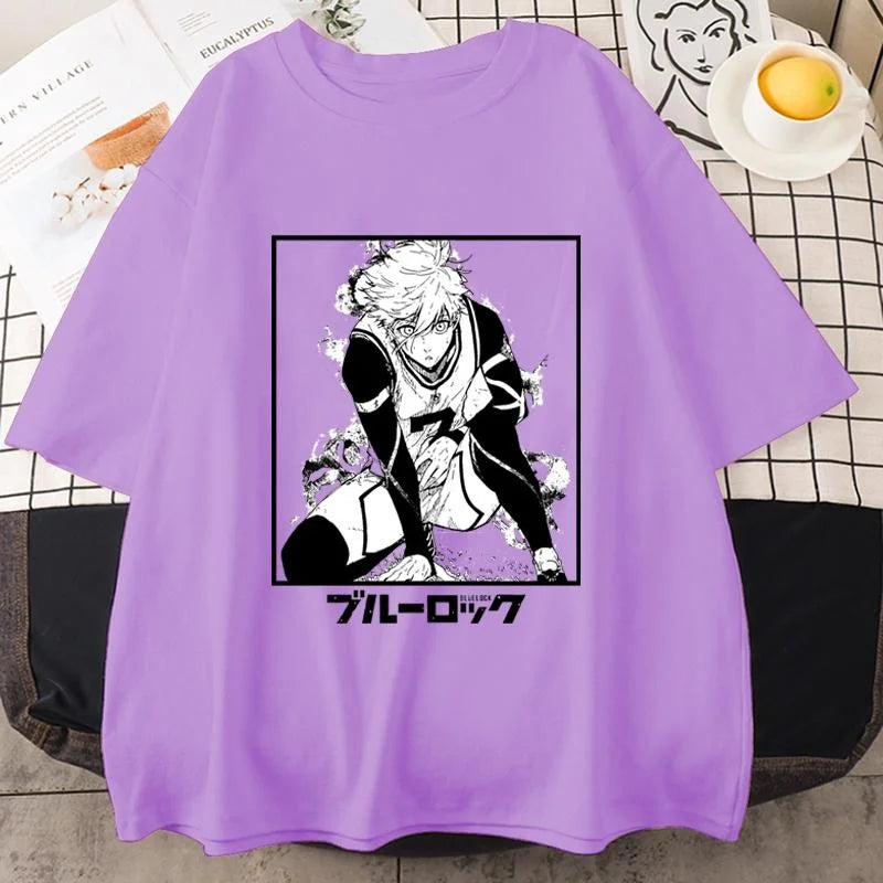 Anime Blue Lock T Shirt Seishiro Nagi Graphic Print Short Sleeve Unisex Streetwear Casual Personality Anime Harajuku Tees Tops