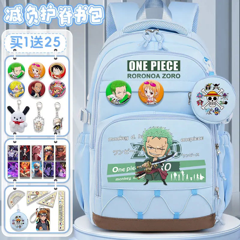 One Piece Luffy Backpack – Large Canvas School & Travel Bag