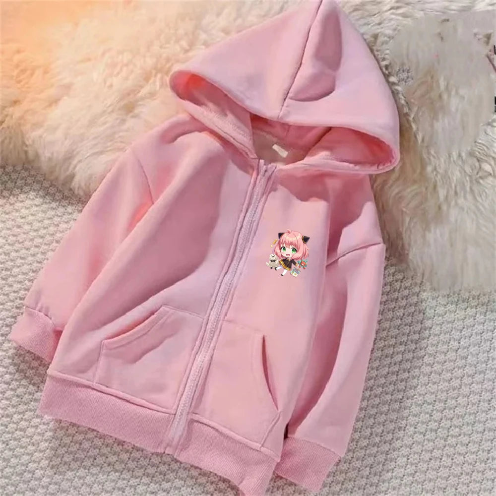 Spy x Family Anya Forger Kids Graphic Zip-Up Hoodie Autumn Jacket 4