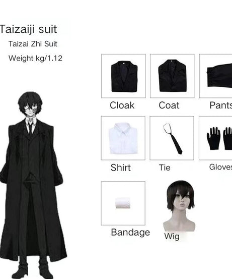 Bungo Stray Dogs Cosplay Costume, Nakahara Chuuya Halloween Costume, Anime Clothes, Adulto Fantasias Deguisement Garcons zones b