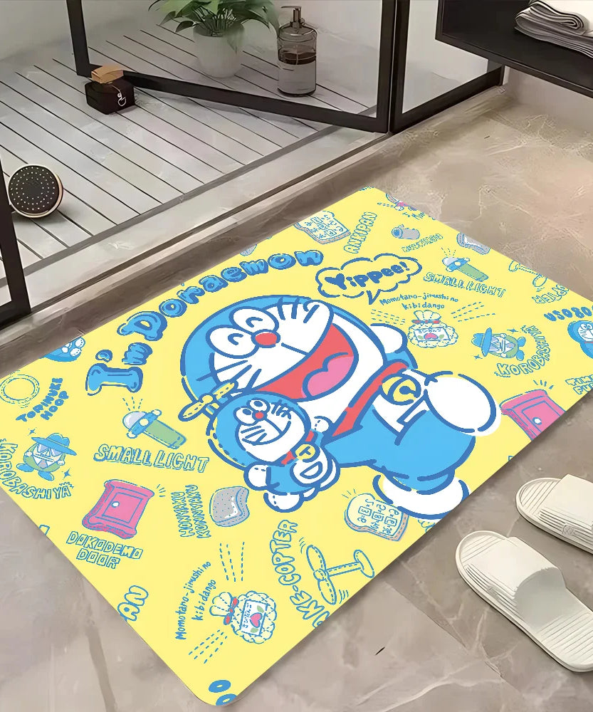 Doraemon Anime Floor Mat Home Carpet Bathroom Foot Mat Absorbent Non-Slip Doormat