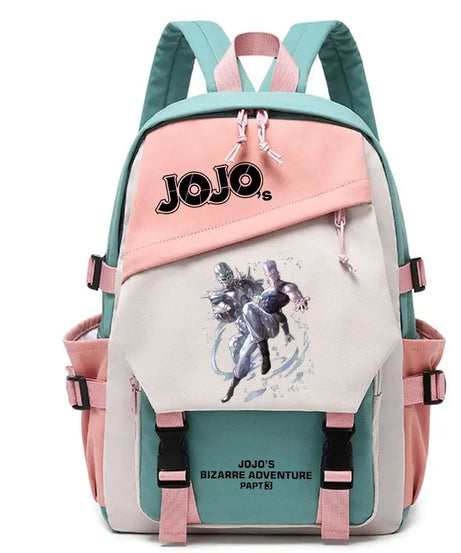 Kujō Jōtarō Anime JoJo's Bizarre Adventure Backpack Student School Bag Canvas Teens Outdoor Travel Backpack Fashion Gift