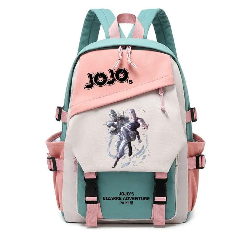 Kujō Jōtarō Anime JoJo's Bizarre Adventure Backpack Student School Bag Canvas Teens Outdoor Travel Backpack Fashion Gift