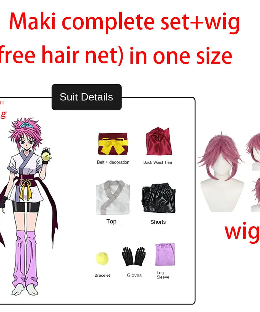 Machi Komacine Cosplay Costume Pink Wig Halloween Carnival Costumes for Women Anime Cosplay Outfits Dress