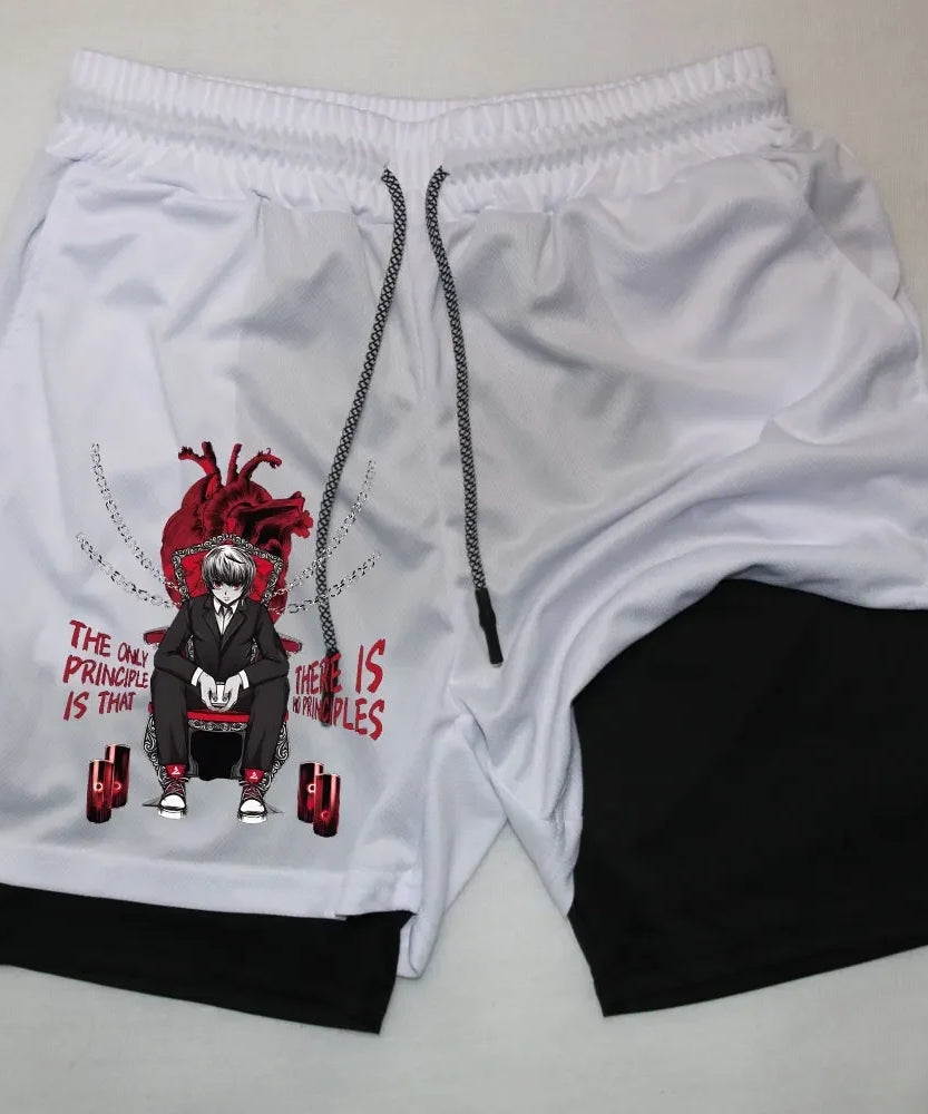 Kurapika Anime 2-in-1 Gym Shorts – Breathable Compression Sportwear