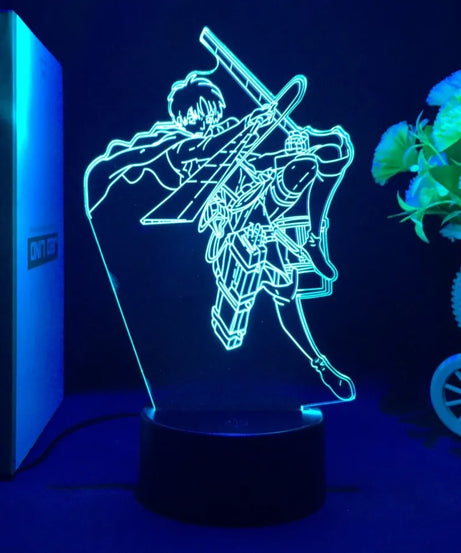 Anime 3D Lamp Attack on Titan Acrylic Luminous Stand Mikasa Ackerman Eren Yeager Action Figure For Kids Children Gifts