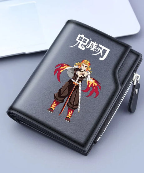 Demon Slayer Wallet Anime Coin Purse Men Credit Card Holder Boy Student Fashion Short Trifold Money Key Storage Pouch