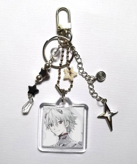 Reading table! Keychain New Century Evangelion Anime