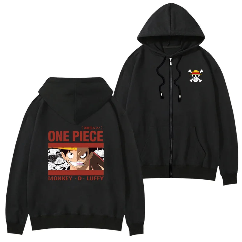 One Piece Anime Women Zip Up Hoodie Jacket Spring Autumn 2New Fashion Mens Sweatshirt Couple Promozed Clothes Coats
