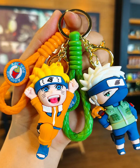 New Cute Japanese Anime Character Naruto 3D Keychain Couple Backpack Car Key Pendant Party Decoration Children's Gift