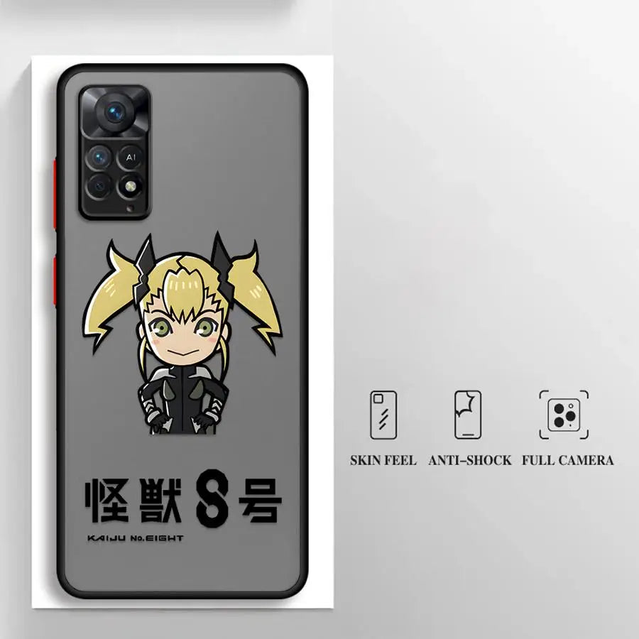 Cute Kaiju No. 8 Matte Phone Case – Xiaomi Redmi Note 8–14 Series