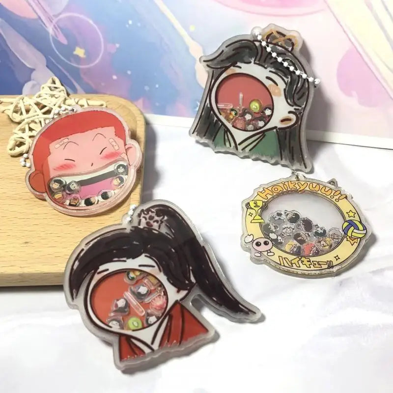 Cute one Piece Personalized Backpack Keychain Pendant Straw Hat Set Acrylic Pendant Rocking Music Student Accessories