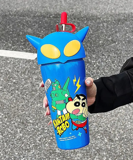 Crayon Shin-Chan Stainless Steel Thermos Mug – 600ml Anime Tumbler with Straw