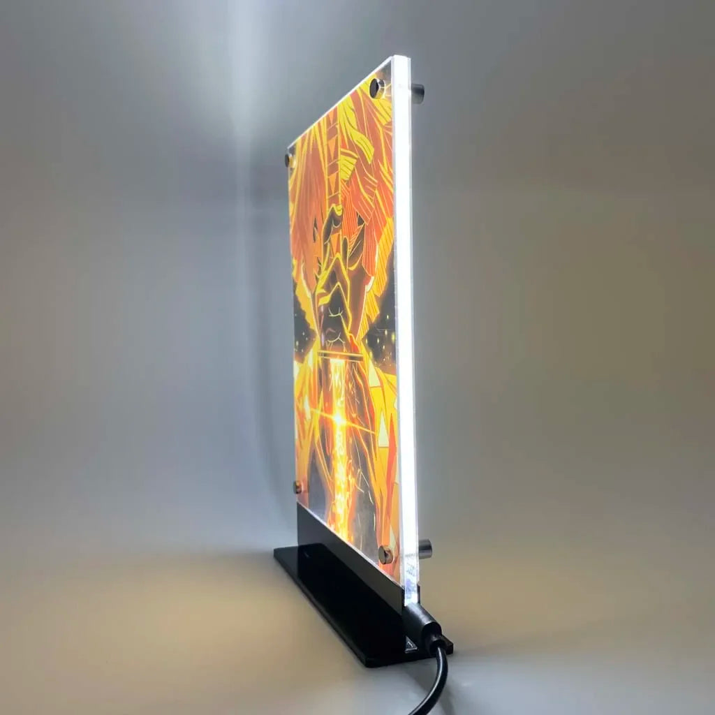 Led Backlit Poster Demon Slayer Anime Night Light Zenitsu Agatsuma for Bedroom Game Decor Table Lamps Led Sign Kimetsu no Yaiba
