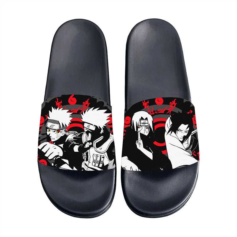 Anime Naruto Non-Slip Slippers Fashion Sasuke Design Cute Kawaii Home Sandals for Men And Women Ideal Holiday Gift