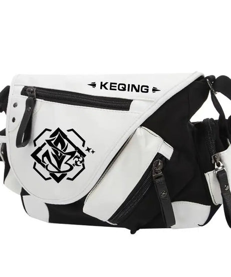 Genshin Impact Anime Canvas Casual Zipper Shoulder Bag Crossbody Bag Schoolbags Large Capacity Bag Men's Shoulder Messenger Gift