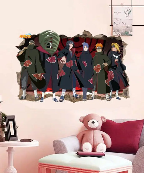 Naruto 3D Stereoscopic Wall Sticker Personality Naruto Student Dormitory Poster Wallpaper Self Adhesive Interior Decoration