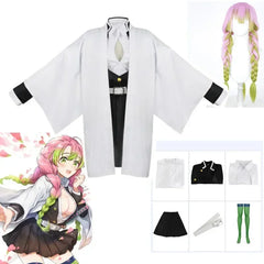 Anime Demon Slayer Mitsuri Kanroji Cosplay Costume – Uniform & Wig Set