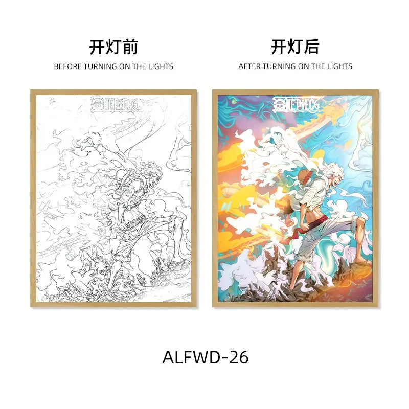 Sun God Nika Luffy Light-Up Frame – One Piece LED Desktop Decor