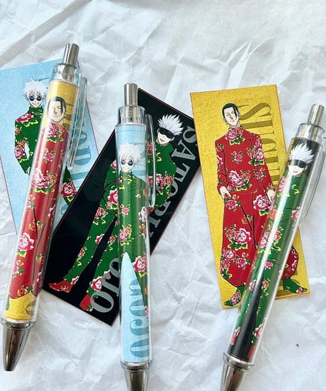 Hot Sales 3 PCS Jujutsu Kaisen Satoru Gojo Fushiguro Megumi Gel Pen Signature Pen Anime Peripheral Student Ballpoint Pen 0.5