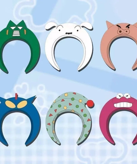 New Style Crayon Shinchans Headband Pajama Shinchan Nohara Shiro Kantamu Action Kamen Hair Decorations Hairpin Wholesale