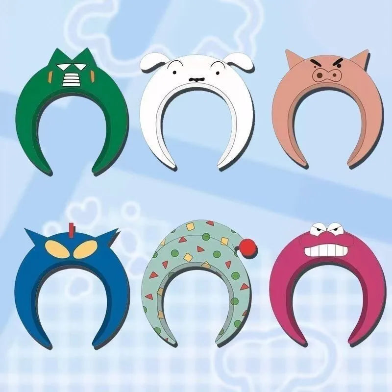 New Style Crayon Shinchans Headband Pajama Shinchan Nohara Shiro Kantamu Action Kamen Hair Decorations Hairpin Wholesale