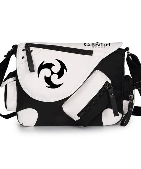 Genshin Impact Anime Canvas Casual Zipper Shoulder Bag Crossbody Bag Schoolbags Large Capacity Bag Men's Shoulder Messenger Gift