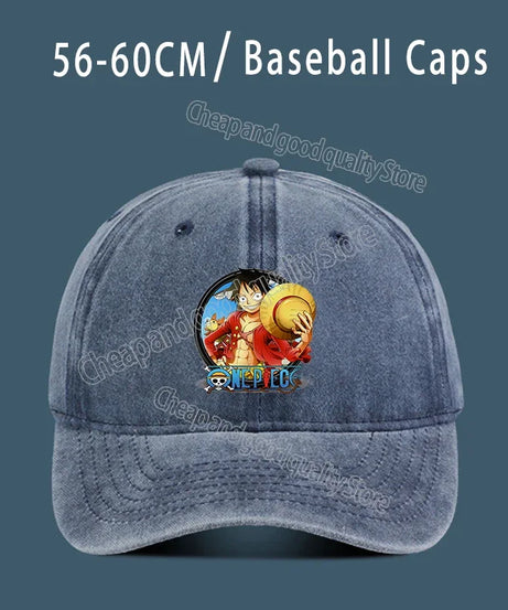 One Piece Luffy  Women Men Baseball Cap Cartoon Anime Figure Print Hat Boy Girl Breathable Kid Hat HipHop Boy NetCap Gift