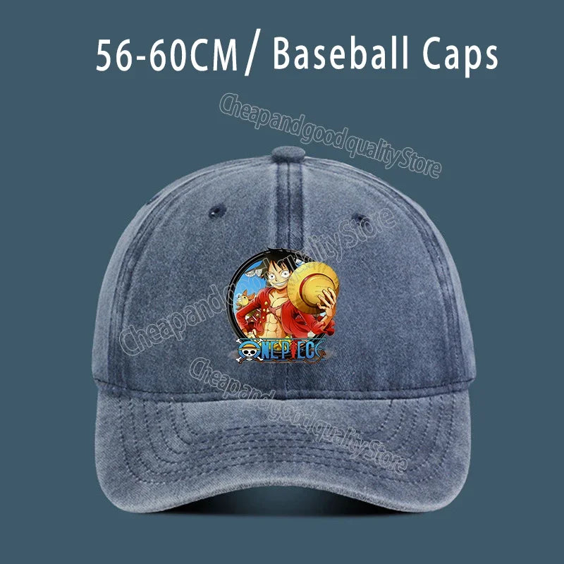 One Piece Luffy  Women Men Baseball Cap Cartoon Anime Figure Print Hat Boy Girl Breathable Kid Hat HipHop Boy NetCap Gift