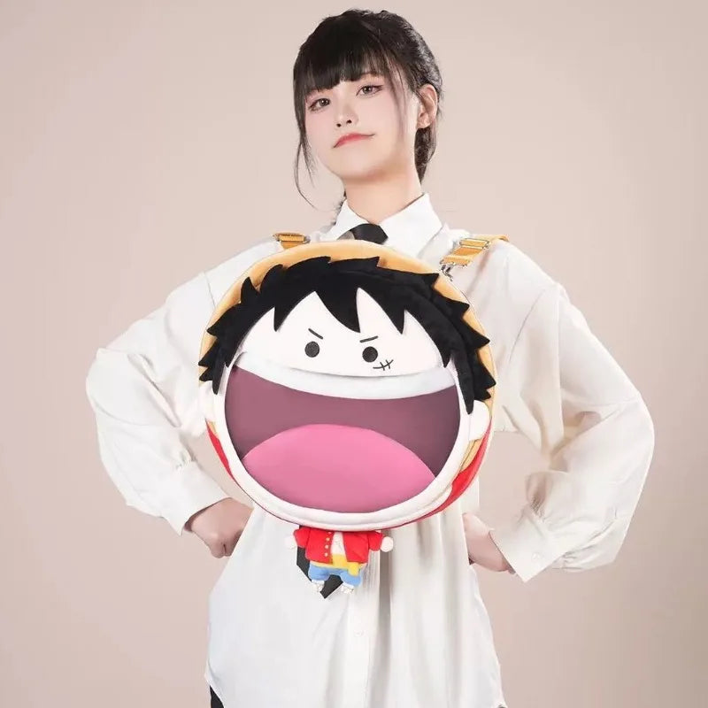 ONE PIECE Luffy Zoro Plush Pain Bag  Girl Backpack Peripheral Two-dimensional Storage Backpack Animation Messenger Bag