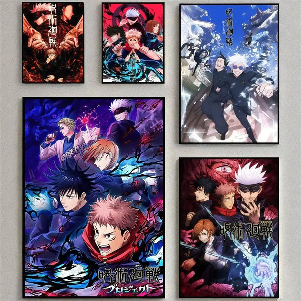 Anime Jujutsu Kaisen Graphic Poster – Self-Adhesive Waterproof Wall Sticker Decor