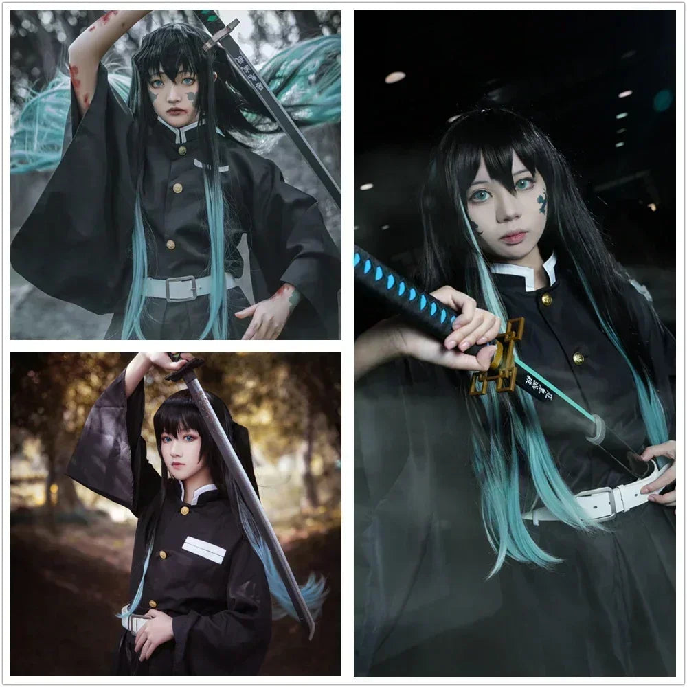 Anime Demon Slayer Muichiro Tokito Cosplay Costume – Uniform & Wig Set 5