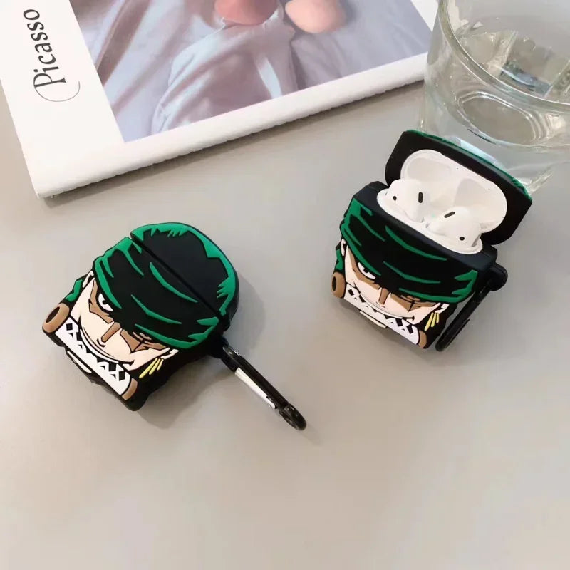 Kawaii ONE PIECE Cover for Apple AirPods 1 2 3 Case for AirPods Pro Case Creative Roronoa Zoro Earphone Case Accessories