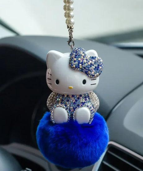 Hello Kitty Car Pendant Decoration Hanging Cat Ornament Automobile Rear View Mirror Accessories Gift Car Accessories
