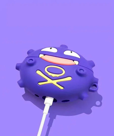 Koffing Pokémon AirPods Case – 3D Silicone Cover with Keychain for AirPods 1 2 3 & Pro