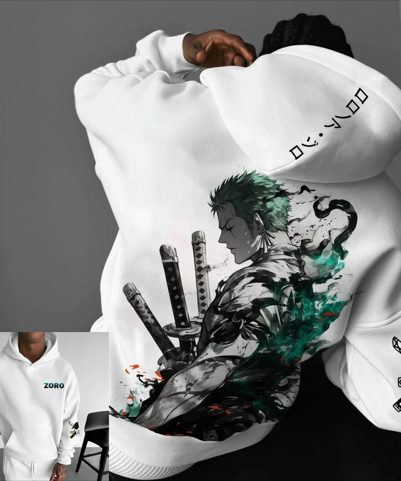 One Piece Zoro Anime Men Women Hooded Sweatshirt Streetwear Casual Pullover Hoodie Graphic Print Long Sleeve Spring Autumn Tops